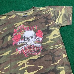 Vintage Bullet For My Valentine Shirt Mens S Green 2008 Tour Camo Camouflage